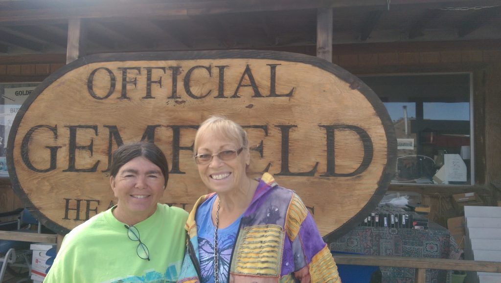 Sherry with Sharon, the claimholder for Gemfield, near Goldfield, Nevada