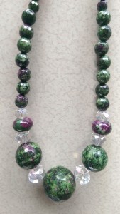 Display Ruby Zoisite and Crystal Necklace              